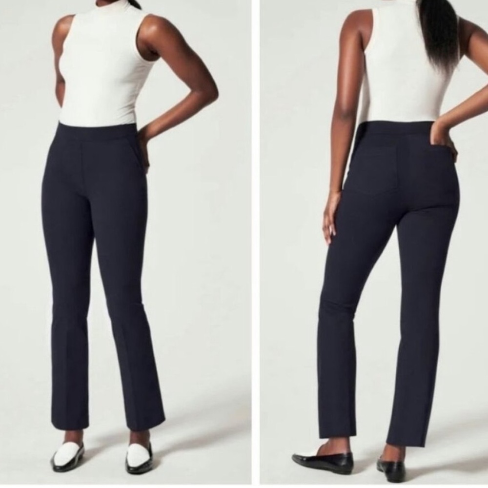 Spanx On the Go Kick Flare Pants Navy Size SMALL 20367R 1119